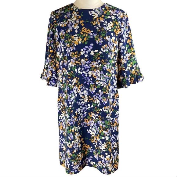 Appleseed’s Navy Floral Shift Dress, Size 6 - Picture 1 of 7